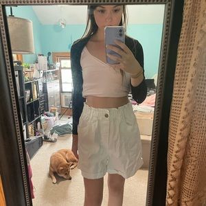 White Paperbag Shorts H&M NWT Size Small fits Size 4